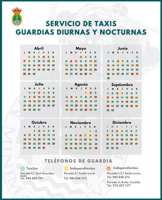 Guardias de taxi en Cangas de Onís