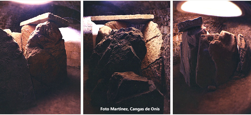 Vista del dolmen de la Capilla de Santa Cruz en Cangas de Onís